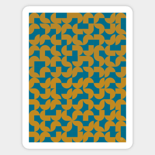 Ochre and blue tiles Sticker